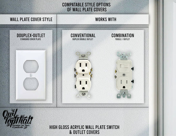 Casket Coffin Oversized Wall Switch Cover Plate for Standard Size Toggle, Rocker, Duplex Double Outlet, and Blank Wall Plates