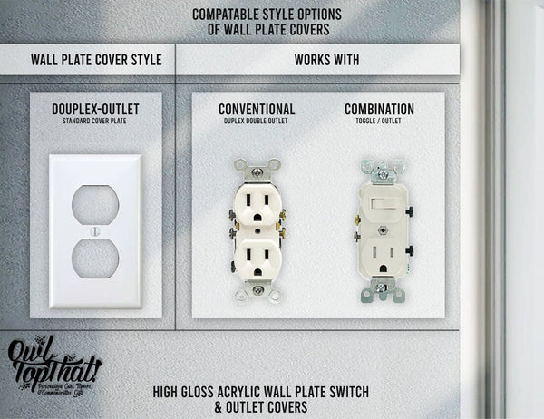 Tooth Molar Dentist Office Oversized Wall Switch Cover Plate for Standard Size Toggle, Rocker, Duplex Double Outlet, and Blank Wall Plates