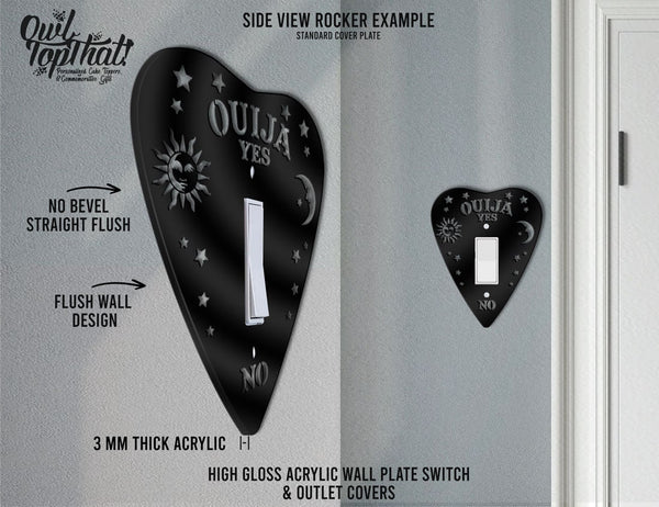 Ouija Planchette Oversized Wall Switch Cover Plate for Standard Size Toggle, Rocker, Duplex Double Outlet, and Blank Wall Plates