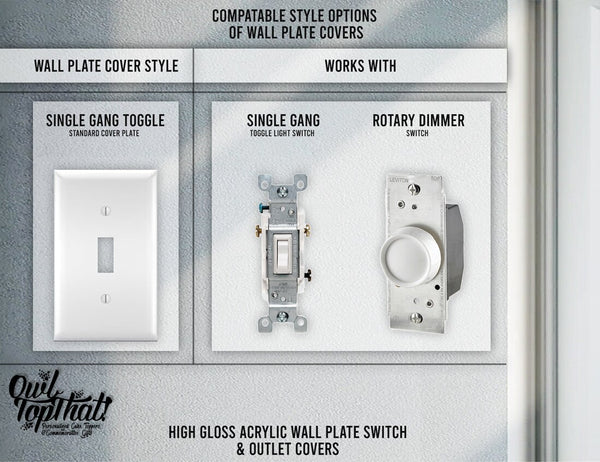 Tooth Molar Dentist Office Oversized Wall Switch Cover Plate for Standard Size Toggle, Rocker, Duplex Double Outlet, and Blank Wall Plates