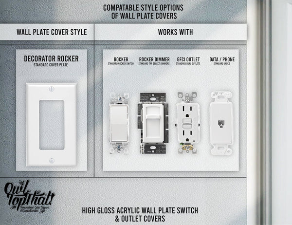 Wizard Hat Oversized Wall Switch Cover Plate for Standard Size Toggle, Rocker, Duplex Double Outlet, and Blank Wall Plates