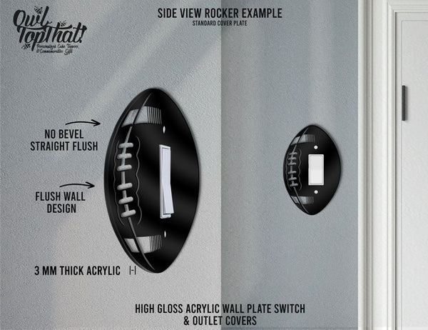 Football Sports Oversized Wall Switch Cover Plate for Standard Size Toggle, Rocker, Duplex Double Outlet, and Blank Wall Plates