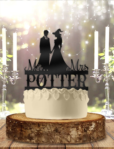 Wizarding Wedding Personalized Name Custom Wedding Cake Topper