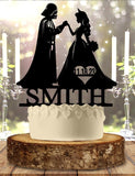 Princess and Vader Anniversary Personalized Wedding Cake Topper