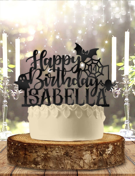 Halloween Spooky Personalized  Birthday Cake Topper