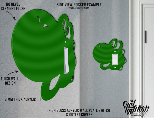 Retro Gamer Yoshi Oversized Wall Switch Cover Plate for Standard Size Toggle, Rocker, Duplex Double Outlet, and Blank Wall Plates