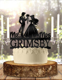 Ariel and Eric Bride and Groom Personalized with Name Wedding Cake Topper