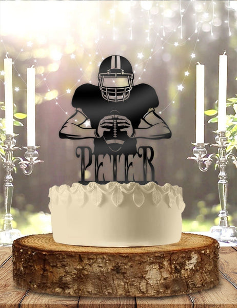 Football Quarterback - Personalized Name - Sports Themed - Custom Birthday Cake Topper