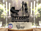 Jack and Sally Nightmare Before Christmas Carriage - Welcome Little Nightmare - Fantasy Themed - Baby Shower Cake Topper