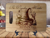 Wizarding Kitchen Magical - Personalized Name - Kitchen Housewarming Wedding Gift - Custom Engraved Bamboo Display Cutting Board