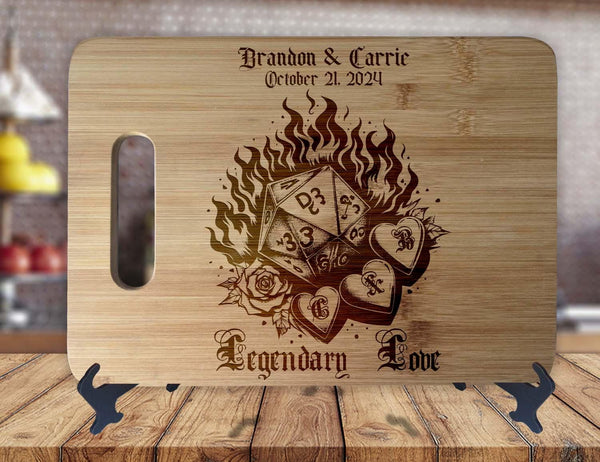 Dungeons and Dragons Personalized Custom Cutting Board Anniversary Kitchen Housewarming Wedding Gift Sign