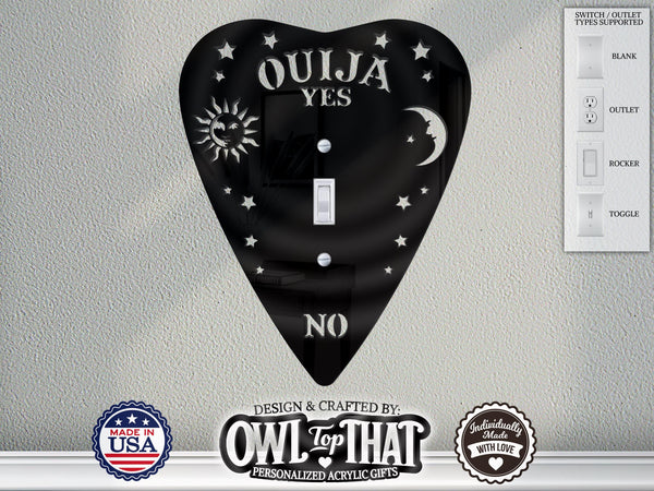 Ouija Planchette Oversized Wall Switch Cover Plate for Standard Size Toggle, Rocker, Duplex Double Outlet, and Blank Wall Plates