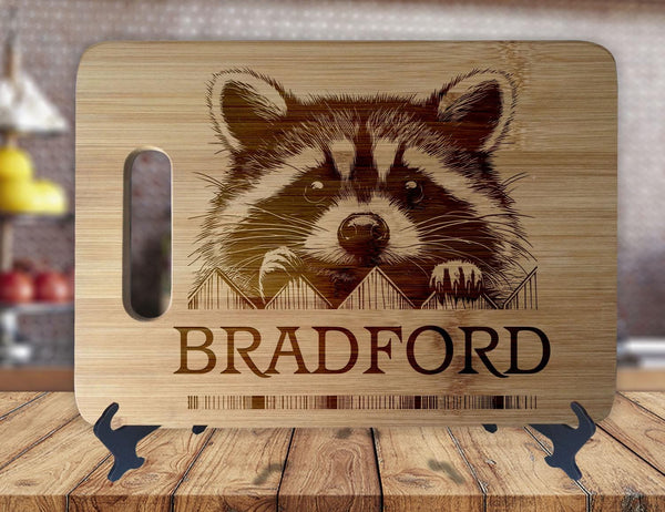 Raccoon Cabin Forest Woodland Critters Cutting Board