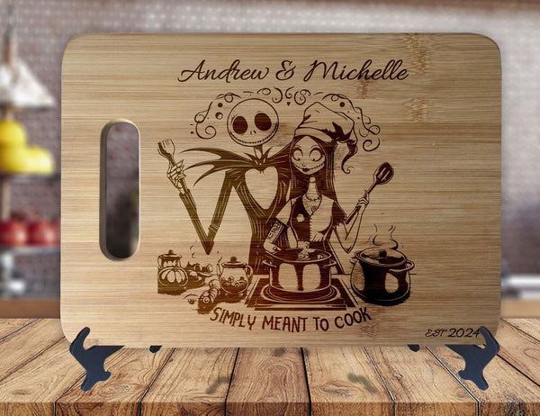 Simply Meant To Cook Personalized Custom Cutting Board Anniversary Kitchen Housewarming Wedding Gift Sign