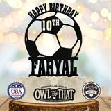 Soccer Ball Custom Birthday Cake Topper - Happy Birthday Soccer - Personalized Name & Age - Sports Themed