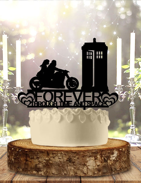 Forever Through Time and Space Ride Wedding Cake Topper