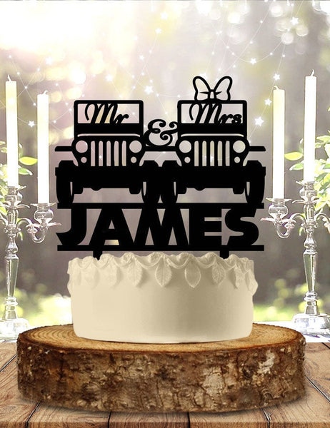 Jeep Personalized Wedding Cake Topper