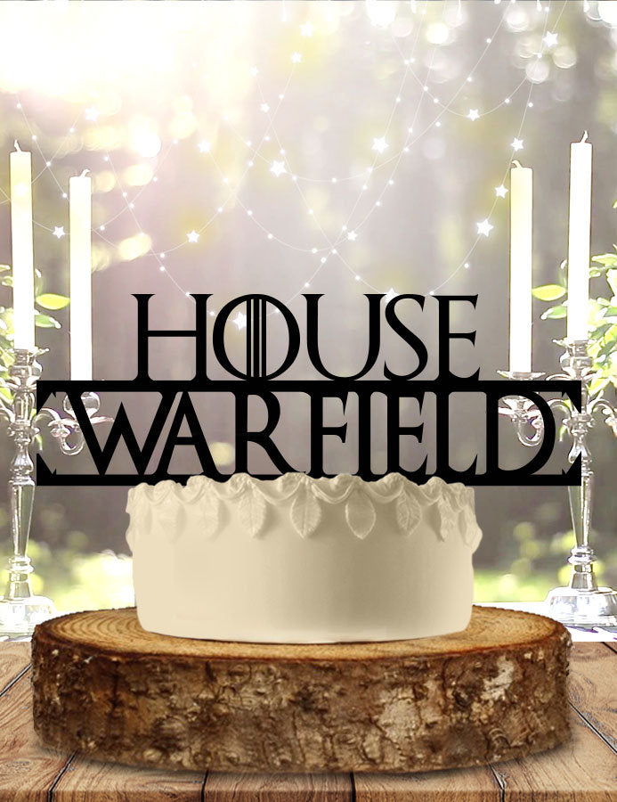 House Last Name Personalized Wedding Cake Topper