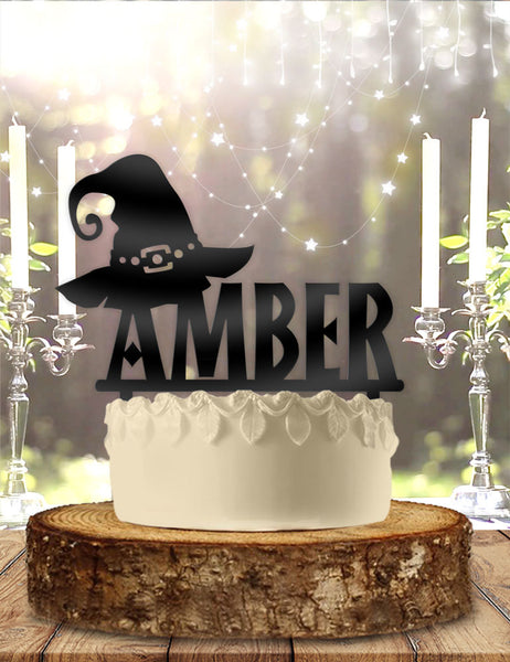 Witch Witchin' Hat Name Personalized Birthday Cake Topper