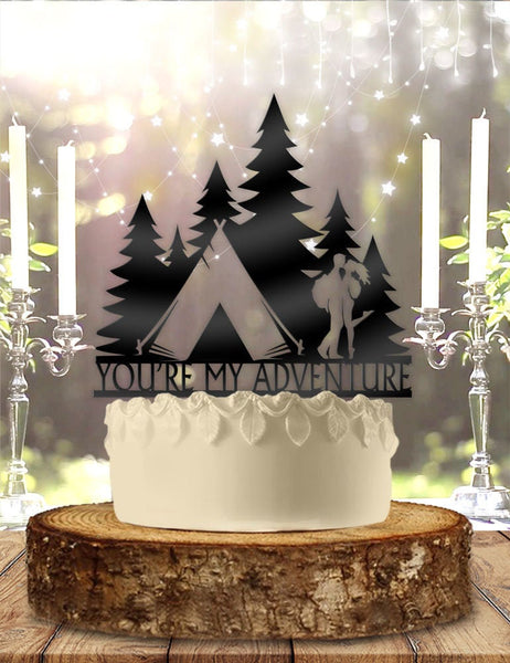 You're My Adventure Camping Couple Cake Topper