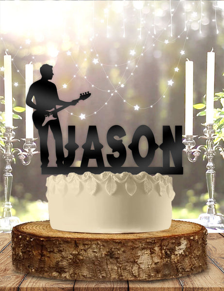 Guitarist Name Guitar Solo Personalized Birthday Cake Topper