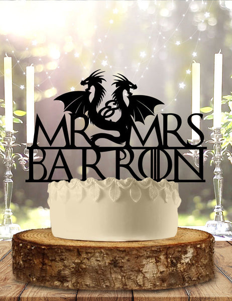 Dragons Personalized Wedding Cake Topper