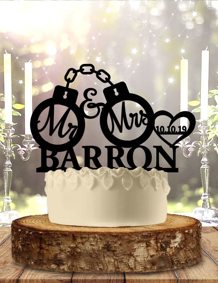 Personalized Wedding Cake Topper Custom Couple Name Bride Dragging