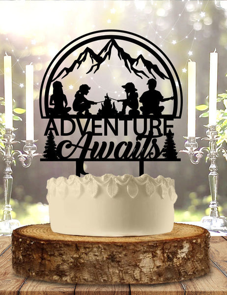 Adventure Awaits With Family Wedding or Anniversary Cake Topper