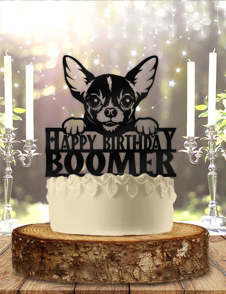 Chihuahua Dog Pet Personalized Birthday Cake Topper