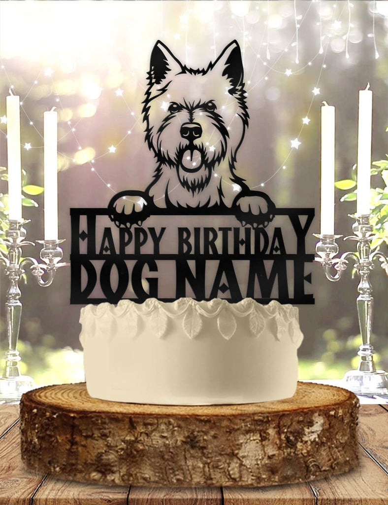 Westie Dog Pet Personalized Birthday Cake Topper