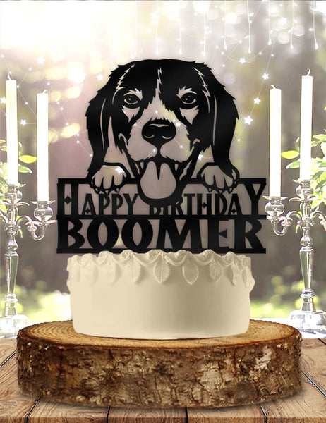 Beagle Dog Pet Personalized Birthday Cake Topper