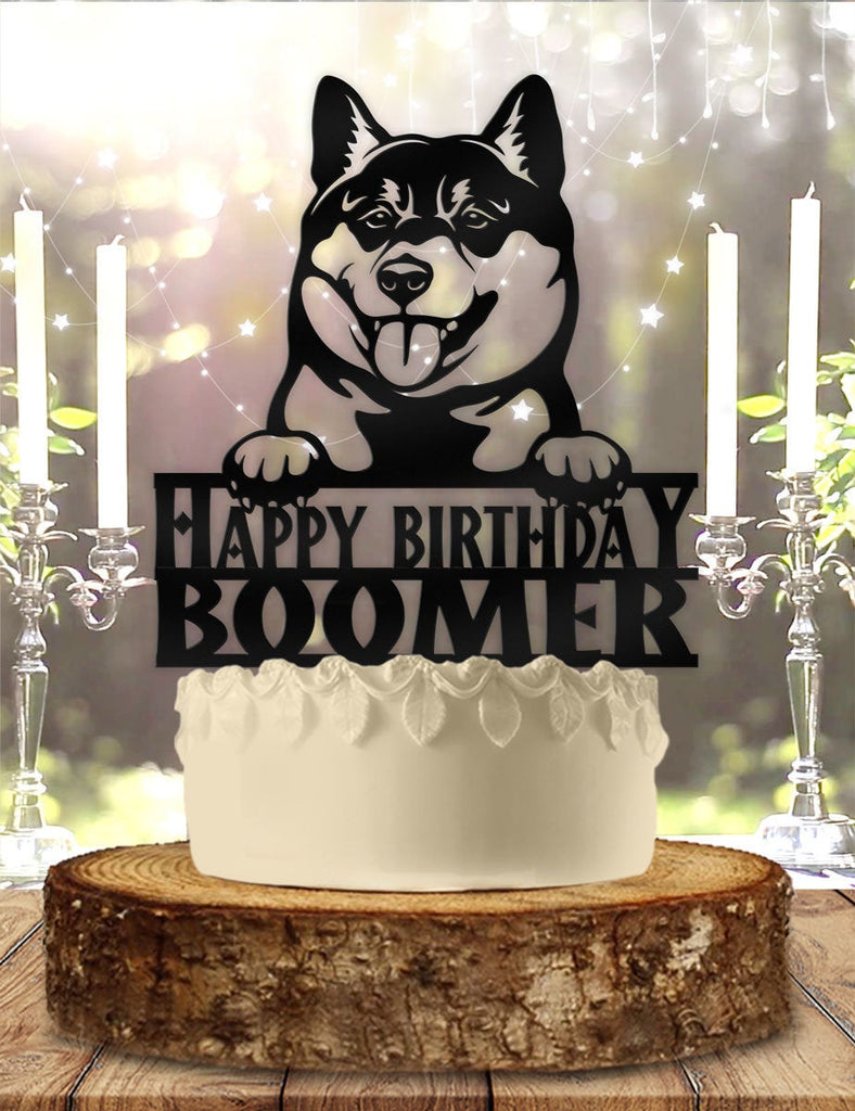 Shiba Inus Dog Pet Personalized Birthday Cake Topper