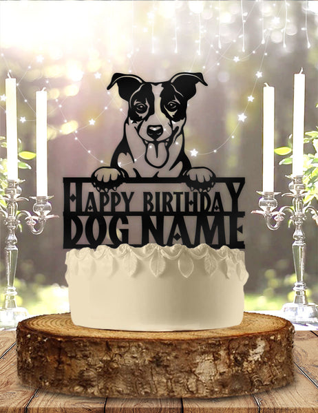 Jack Russell Dog Pet Personalized Birthday Cake Topper