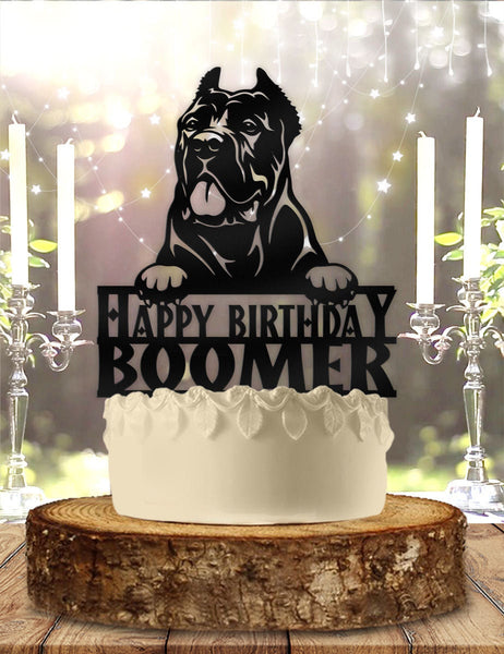 Cane Corso Dog Pet Personalized Birthday Cake Topper