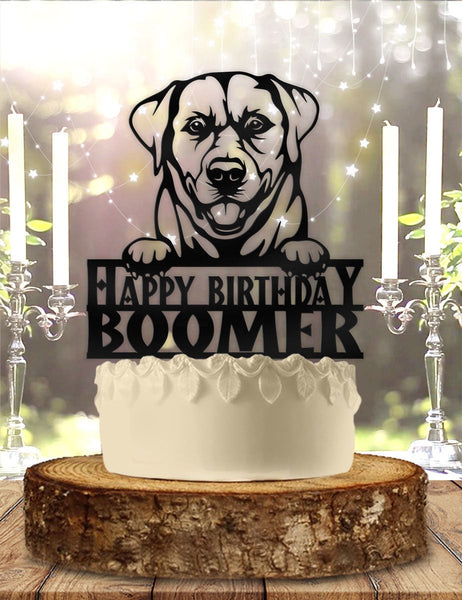 Labrador Retriever Dog Pet Personalized Birthday Cake Topper