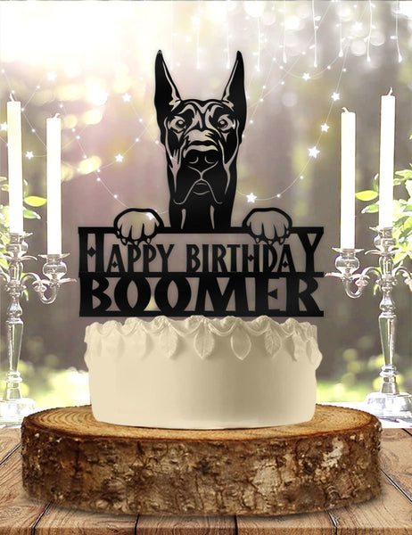 Great Dane Dog Pet Personalized Birthday Cake Topper