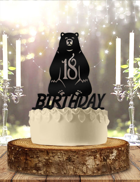 Bear with Age Personalized Birthday Cake Topper