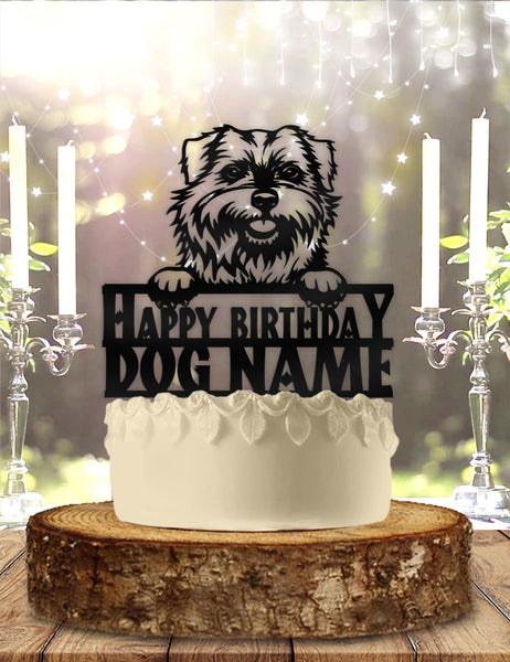 Norfolk Terrier Dog Pet Personalized Birthday Cake Topper