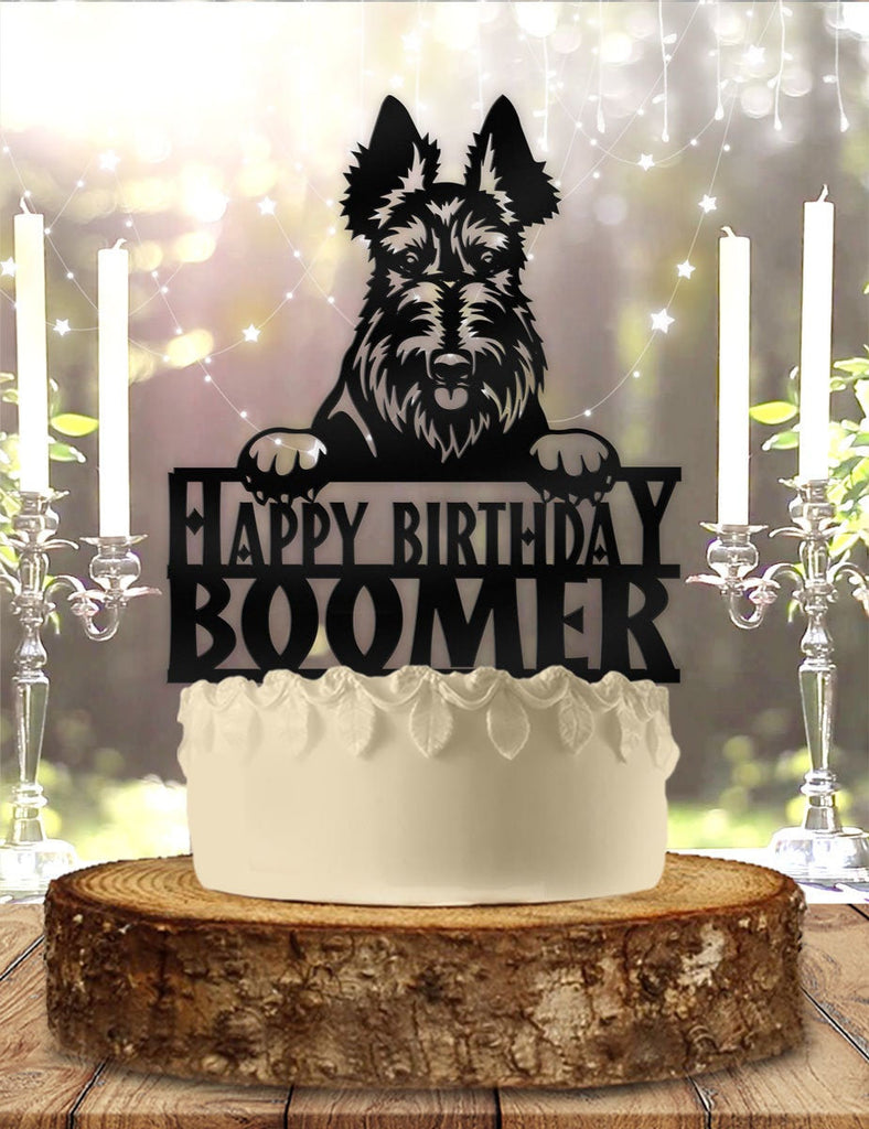 Scottie Dog Pet Personalized Birthday Cake Topper