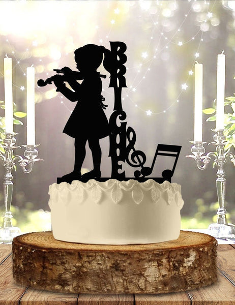 Recital Violin Girls Young Girl Birthday With Age Cake Topper