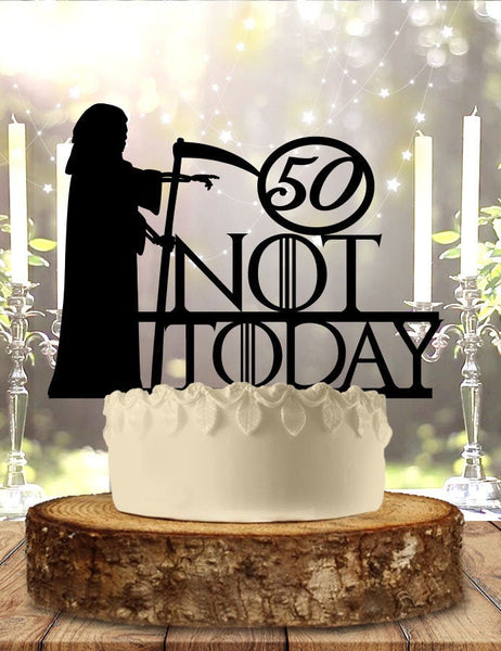 Not Today Game of Thrones  Birthday Grim Reaper Personalized Cake Topper